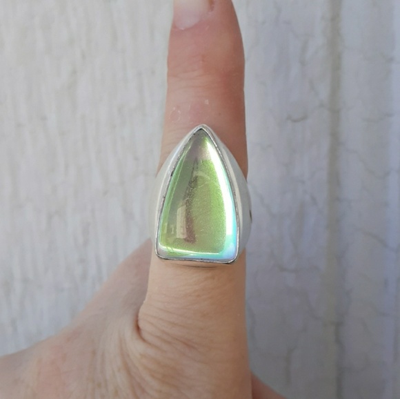 New Men's Rainbow Fire Topaz 925 Silver Ring. - Picture 3 of 7